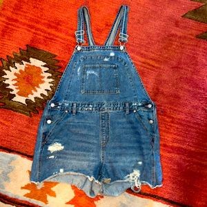 Wild Fable Distressed Jean Overall Shorts XL